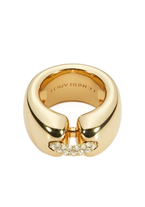 Tory Burch crystal-embellished gold ring