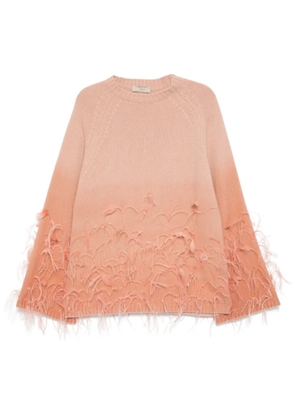Elie Saab feather embellished knit sweater - Pink