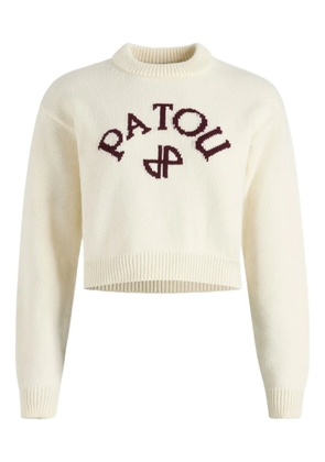 Patou logo-intarsia jumper - White
