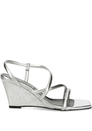 Karl Lagerfeld 85mm leather sandals - Silver