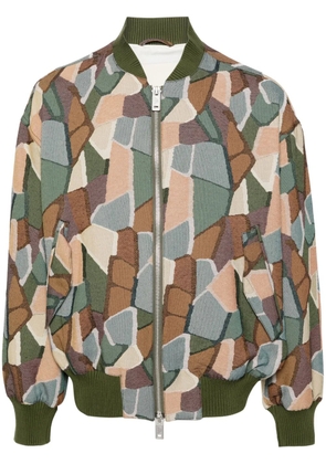 Emporio Armani mosaic-patterned bomber jacket - Green