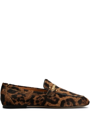 Tod's leopard-print loafers - Brown