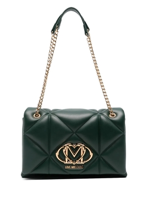 Love Moschino logo-plaque quilted shoulder bag - Green