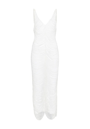Giuseppe Di Morabito beaded V-neck dress - White