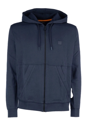 BOSS logo zip-up hoodie - Blue