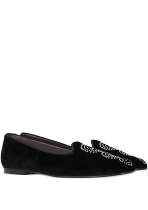 Castañer stud-embellishments velvet loafers - Black