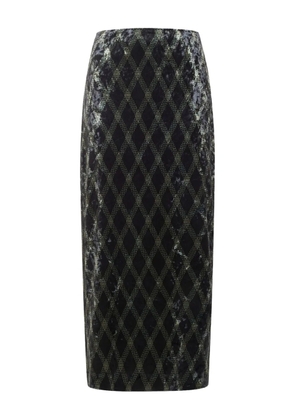 Pierre-Louis Mascia diamond-pattern midi skirt - Black
