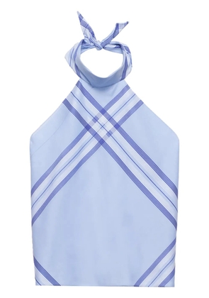 Prada checked cotton cropped top - Blue
