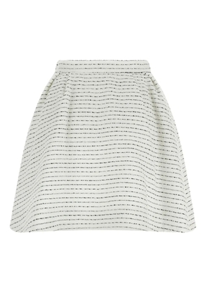 Alessandra Rich tweed pleated mini skirt - White