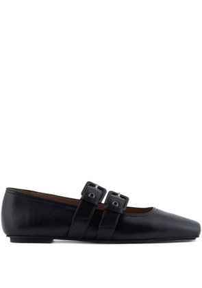 Emporio Armani buckle-strap ballet flats - Black