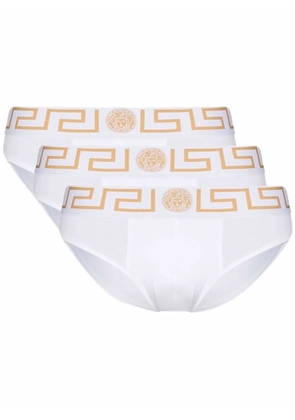 Versace set of three logo-waist brief - White
