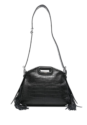 Maje mini Miss M embossed leather bag - Black