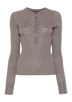 Soeur ribbed long-sleeve top - Brown