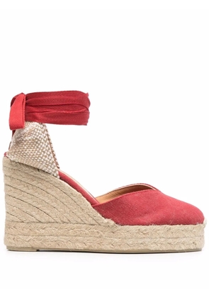 Castañer tie-detail platform espadrilles - Red