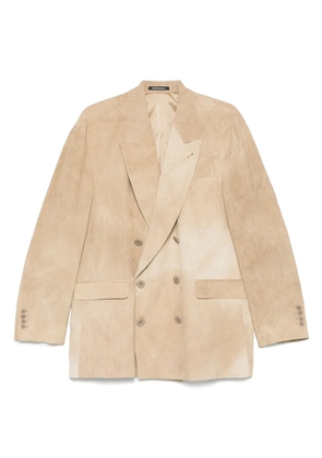 Emporio Armani ribbed blazer - Brown