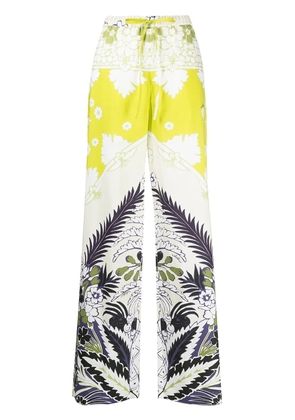 Valentino Garavani floral-print trousers - Yellow