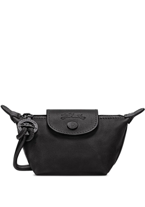 Longchamp embossed leather pouch - Black