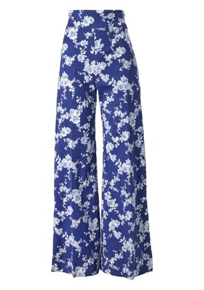 Carolina Herrera floral-print wide-leg trousers - Blue
