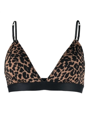 Love Stories leopard-print ruched bralette - Brown