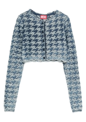 Diesel houndstooth-pattern cardigan - Blue