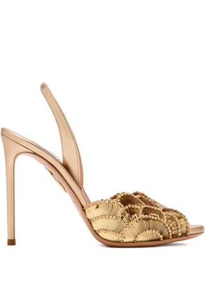 Aquazzura 105mm crystal-embellishment sandals - Gold