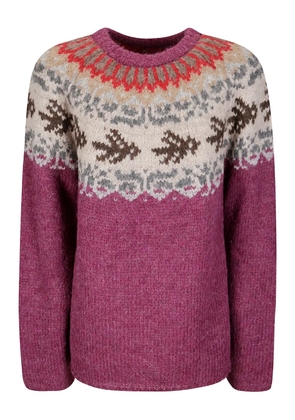 THIBAULT VAN DER STRAETE Fair Isle crew-neck sweater - Purple