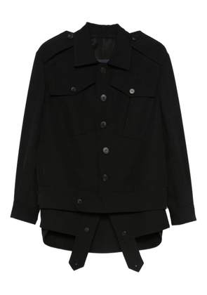 Seafarer button-up military jacket - Black