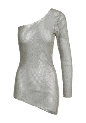 Santa Brands one-sleeve mini dress - Gold