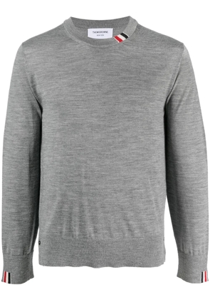 Thom Browne logo-patch wool sweatshirt - Grey