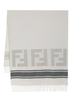FENDI monogram-print beach towel - Grey
