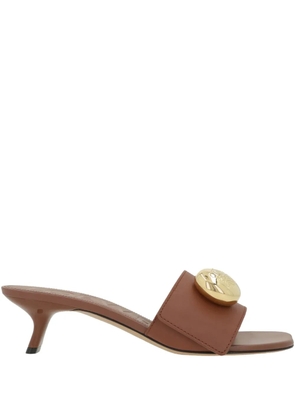 LOEWE button heeled sandals - Brown
