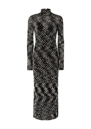 Missoni high-neck patterned midi dress - Black