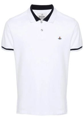 Vivienne Westwood embroidered-Orb cotton polo shirt - White