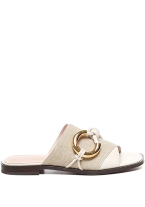 Coccinelle Carmy metal-ring leather sandals - Neutrals