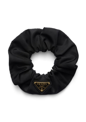 Prada triangle-logo re-nylon scrunchie - Black