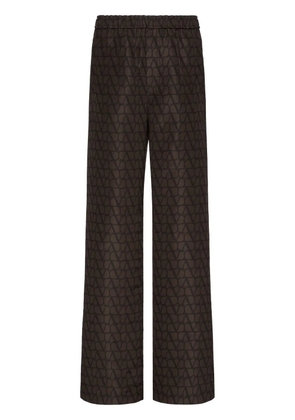 Valentino Garavani VLogo-print wide-leg trousers - Brown