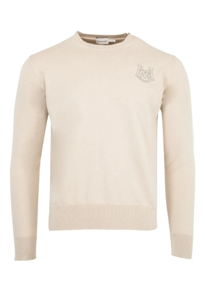 Moncler logo-patch crew-neck sweater - Neutrals