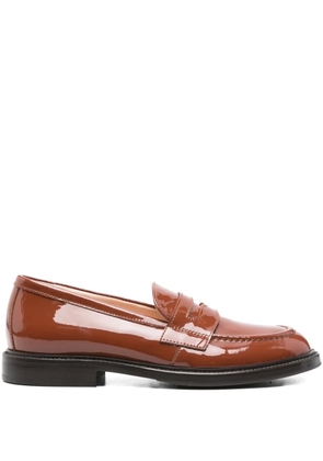 AGL patent-leather penny loafers - Brown