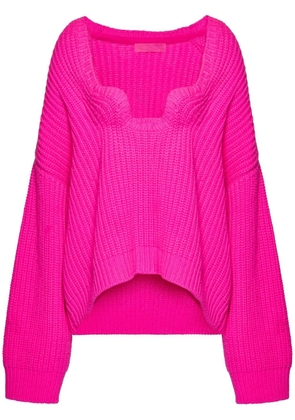 Valentino Garavani Couture neckline wool jumper - Pink