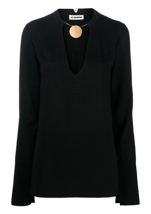 Jil Sander medallion-detail knit top - Black