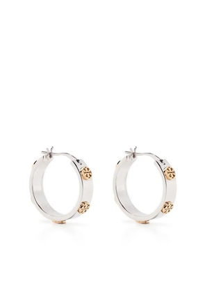 Tory Burch small Miller huggie hoop earrings - Silver