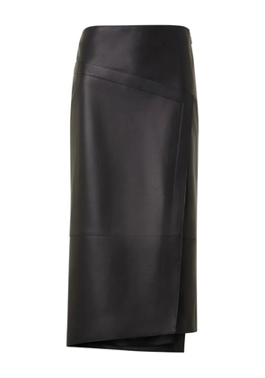 Akris leather asymmetric skirt - Black