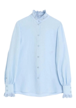 Valentino Garavani embroidered linen shirt - Blue