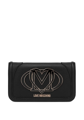 Love Moschino logo-plaque clutch bag - Black