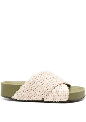 ATP Atelier crossover-strap crochet-knit sandals - White