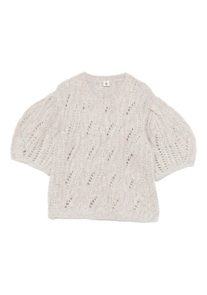 The Garment open-knit puff-sleeve top - 619 TAUTE MELANGE