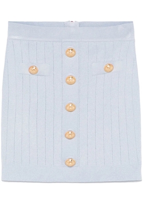 Balmain Coin-buttons detailed mini skirt - Blue