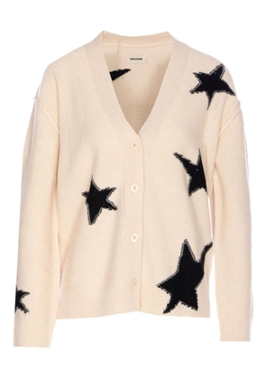 Zadig&Voltaire star-intarsia cashmere cardigan - Neutrals