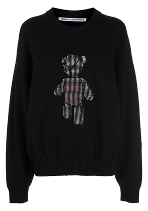 Alexander Wang Beiress crystal-embellished wool jumper - Black