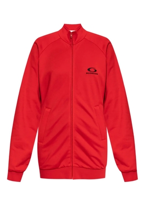 Balenciaga logo-detail zip-up mini dress - Red